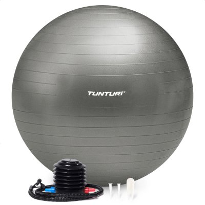 Gymnastický míč s pumpičkou TUNTURI zesílený 90 cm Stříbrný