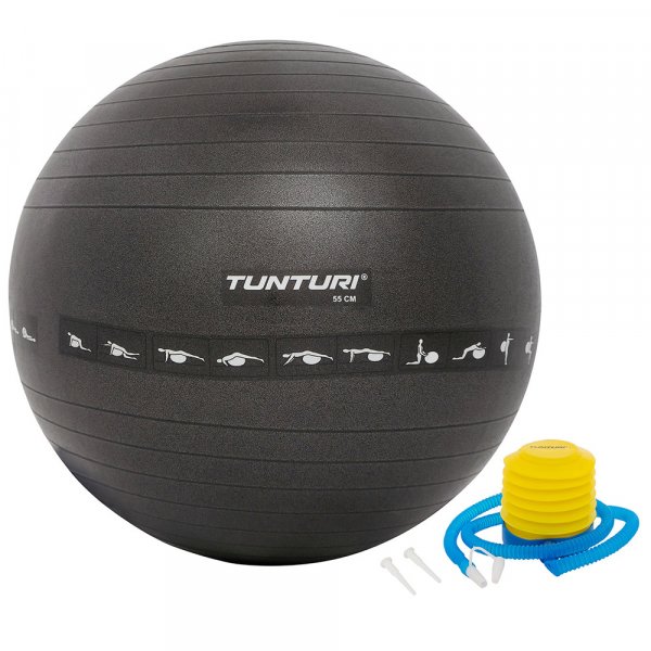 Gymnastický míč TUNTURI zesílený 55 cm černý