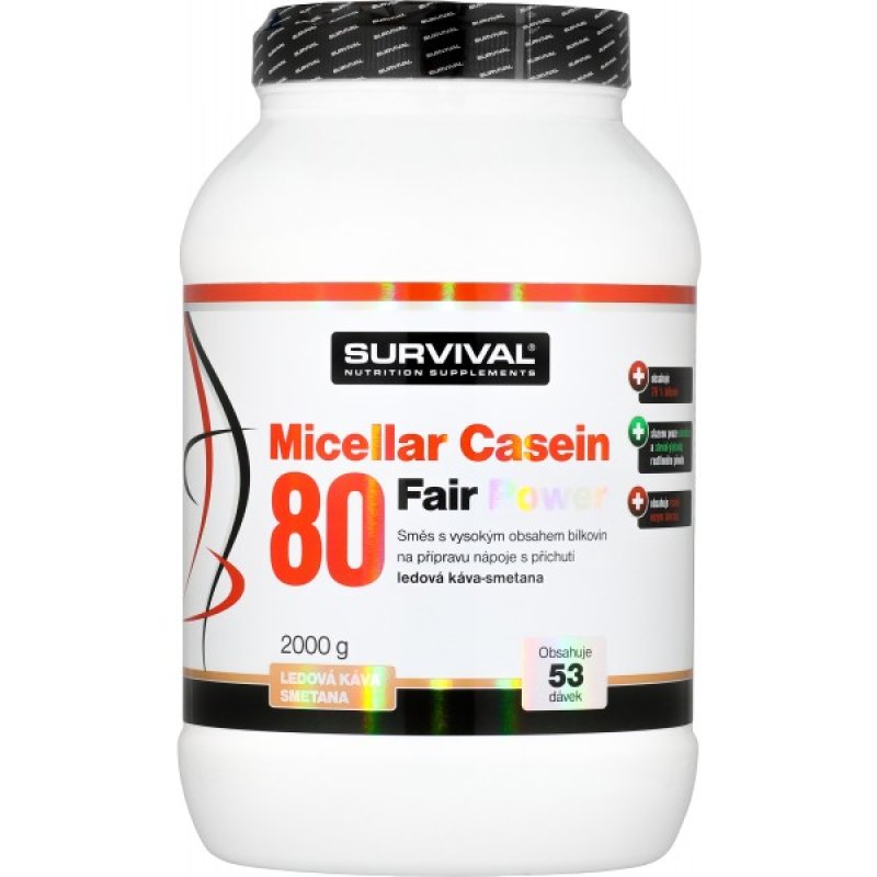 Micellar Casein 80 Fair Power - 2000 g, vanilka-jahoda