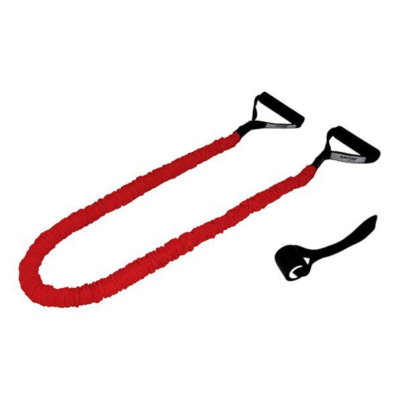 Gumový posilovač v obalu TUNTURI střední červený