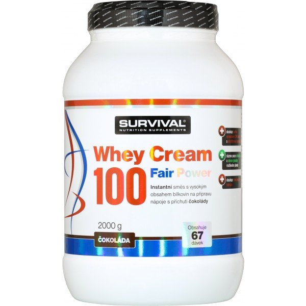 Whey Cream 100 Fair Power - 2000 g, čokoláda