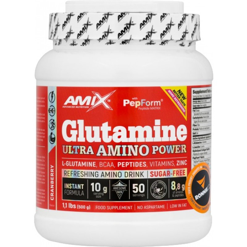 Glutamine & Ultra Amino Power - 500 g, pomeranč