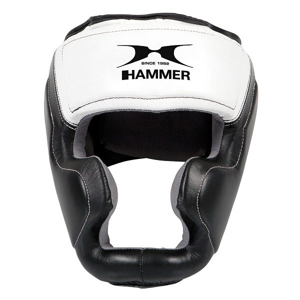 Boxerská helma HAMMER Sparring kožená černo/bílá S-M