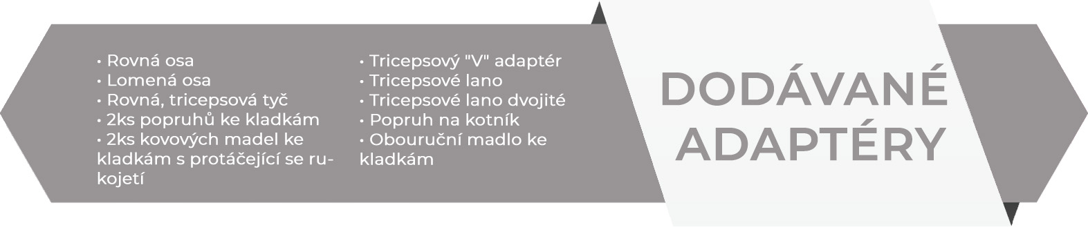 Dodávané adaptéry posilovací věže CYKLOP 1 MULTIPRESS HMS